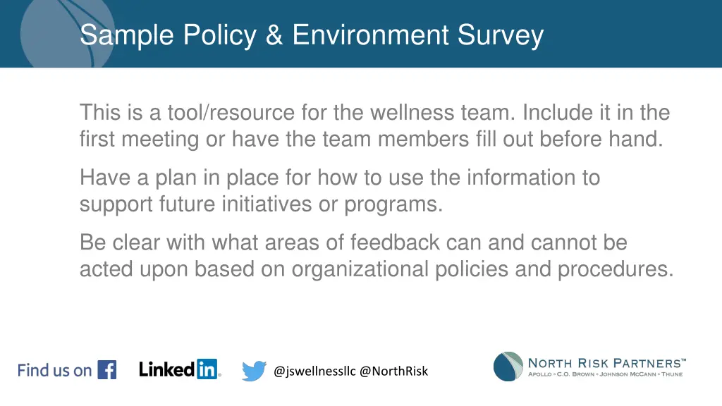 sample policy environment survey