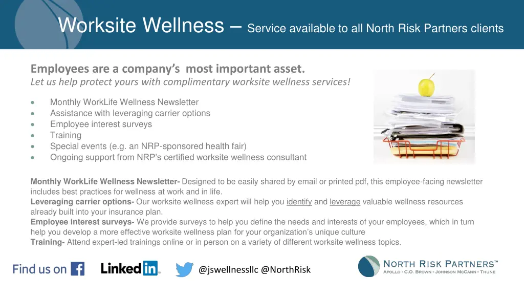 worksite wellness service available to all north