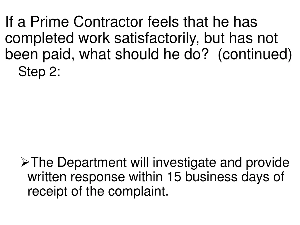 if a prime contractor feels that he has completed 1