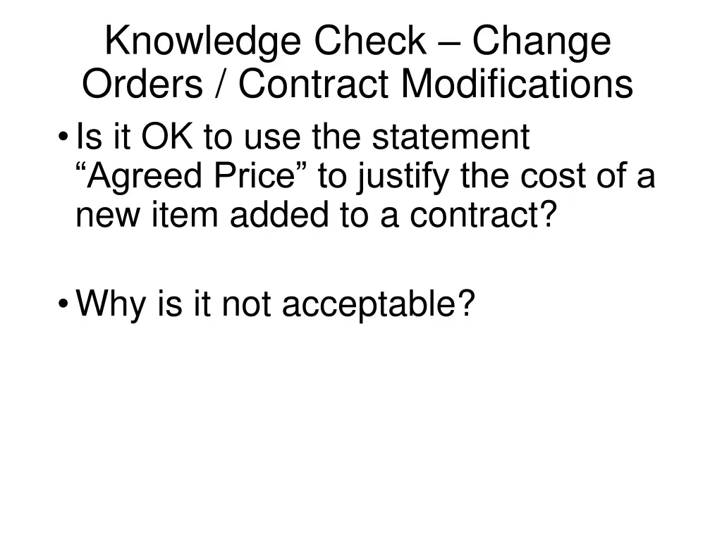 knowledge check change orders contract 4