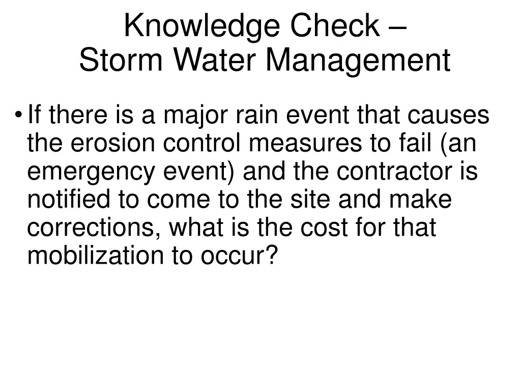 knowledge check storm water management 3