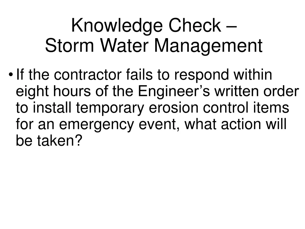 knowledge check storm water management 4