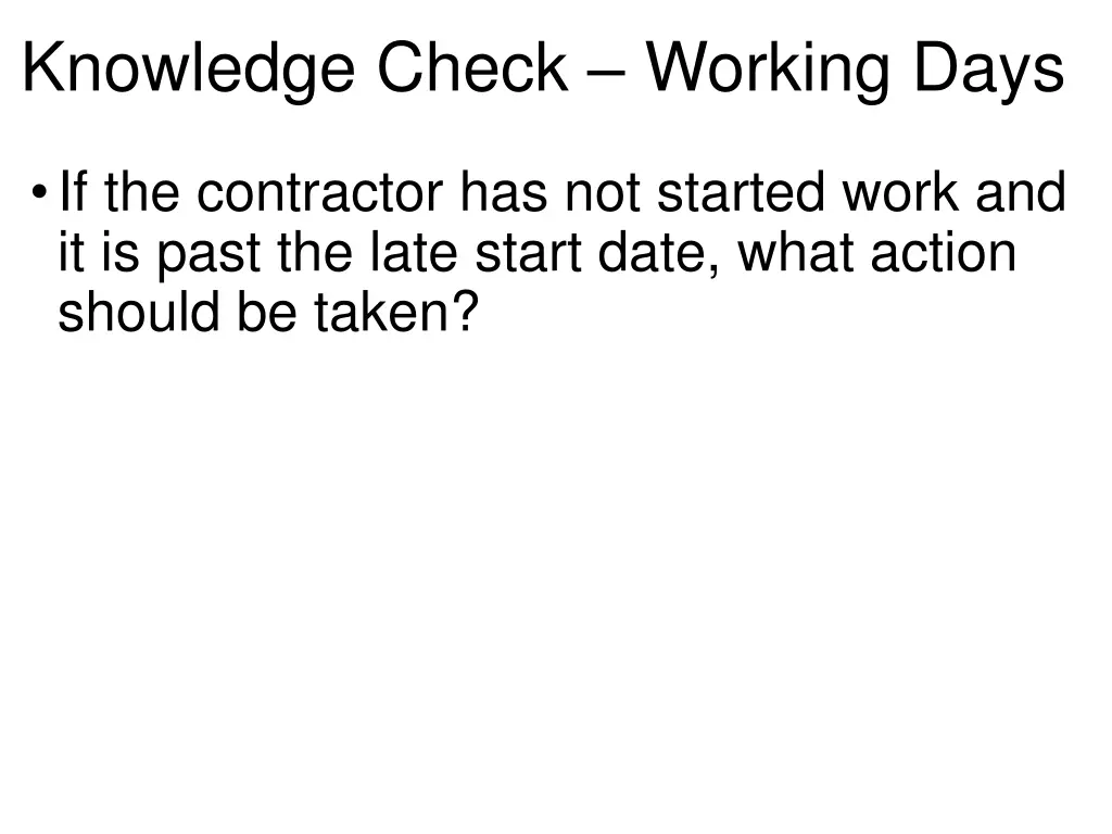 knowledge check working days 2