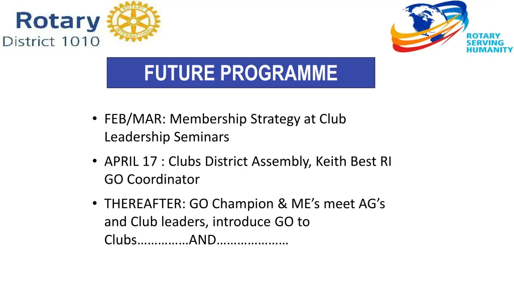 future programme