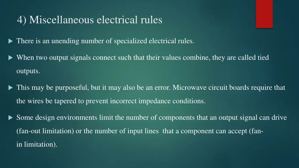 4 miscellaneous electrical rules