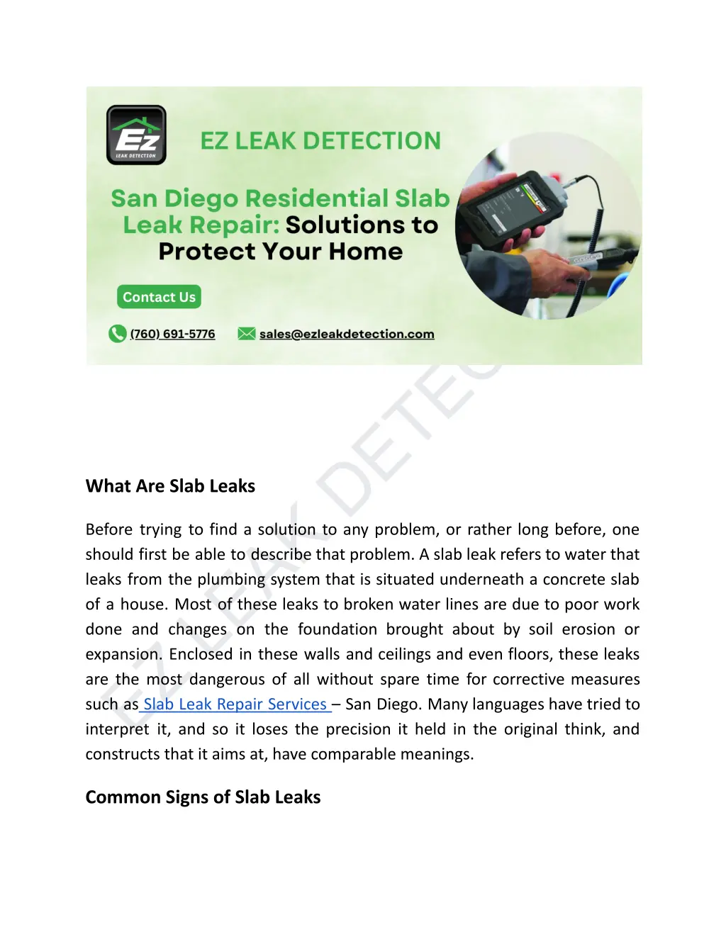 ez leak detection interpret it and so it loses