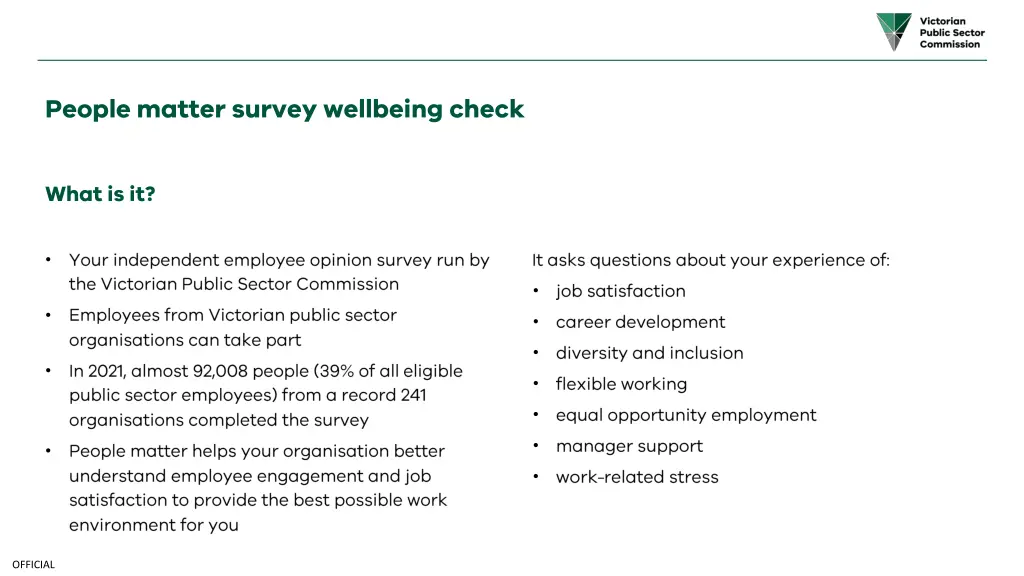 people matter survey wellbeing check