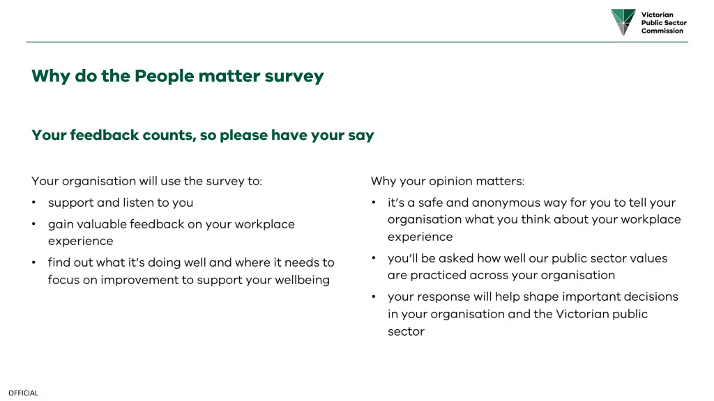 why do the people matter survey