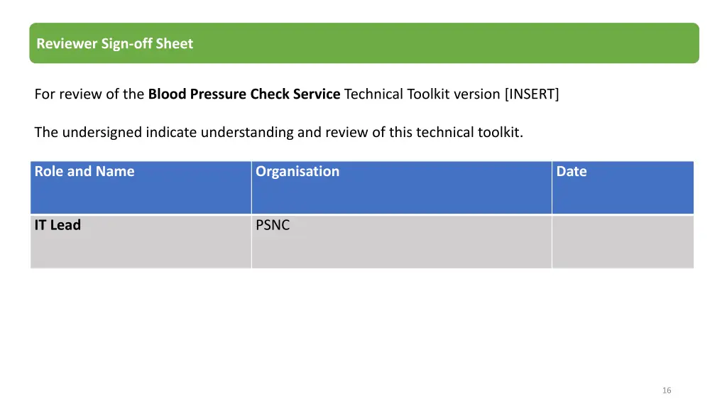 reviewer sign off sheet