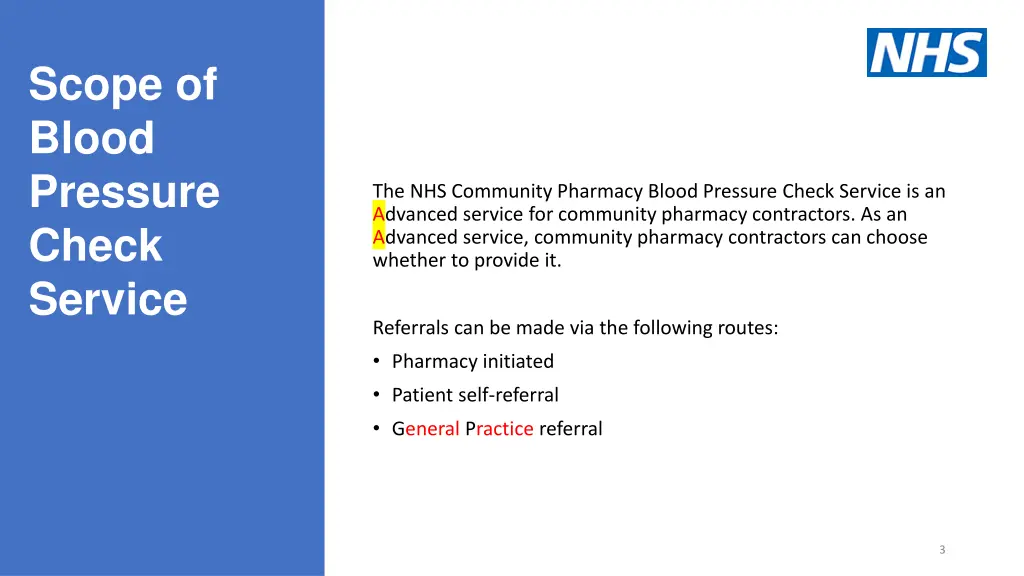 scope of blood pressure check service