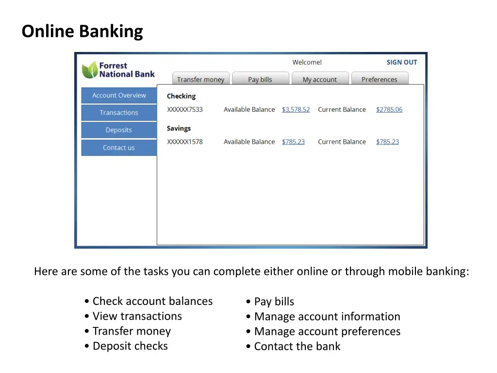 online banking