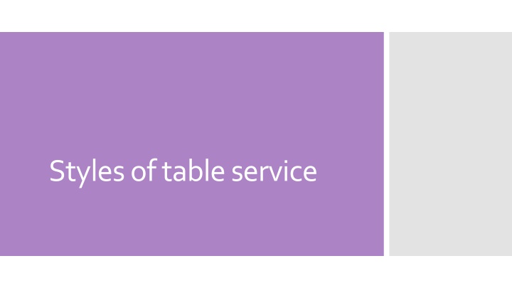 styles of table service