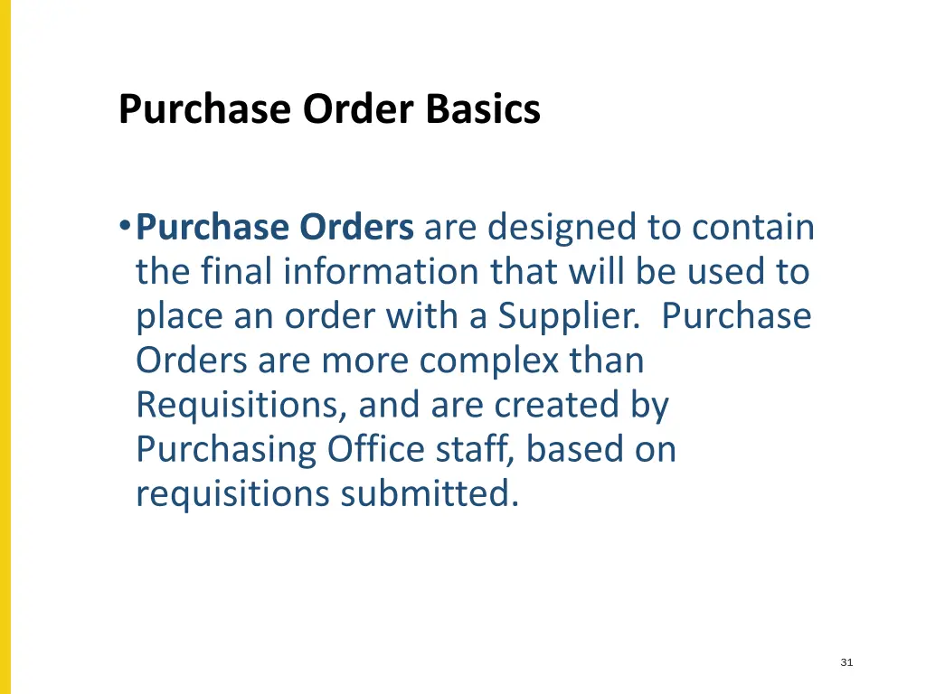 purchase order basics