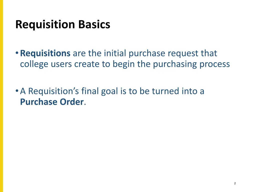 requisition basics