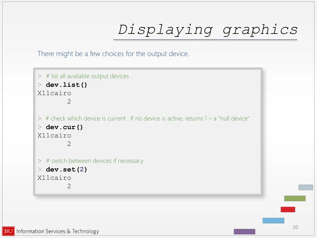 displaying graphics