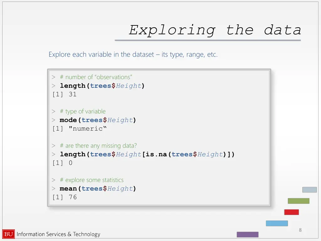 exploring the data 5