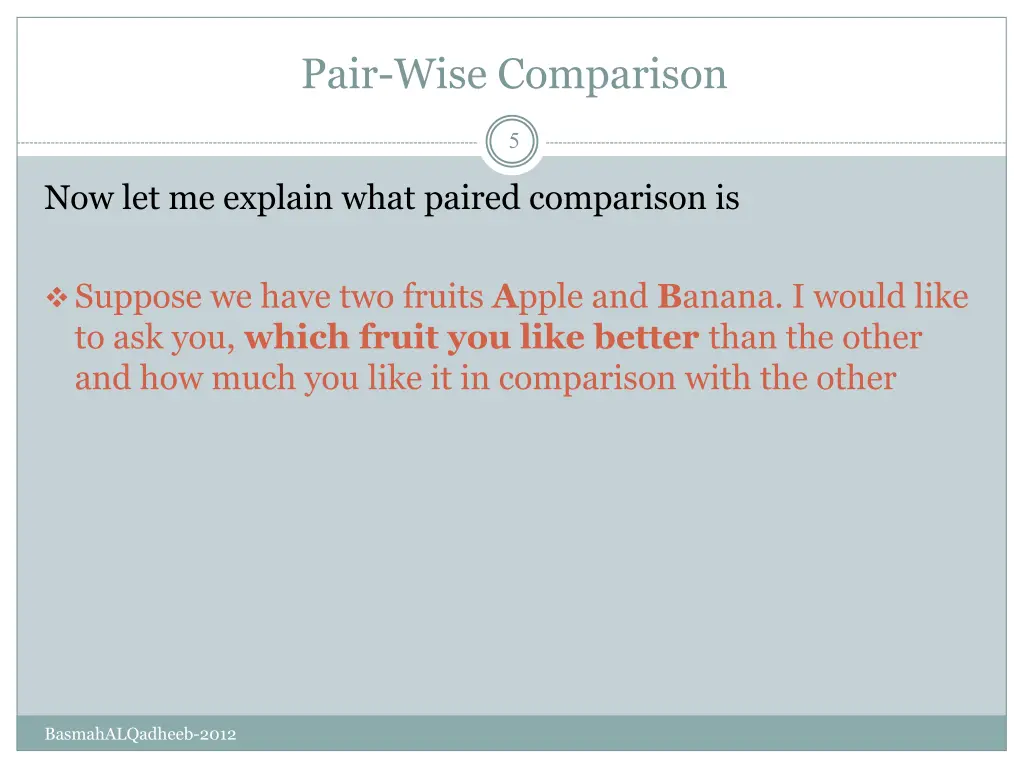 pair wise comparison