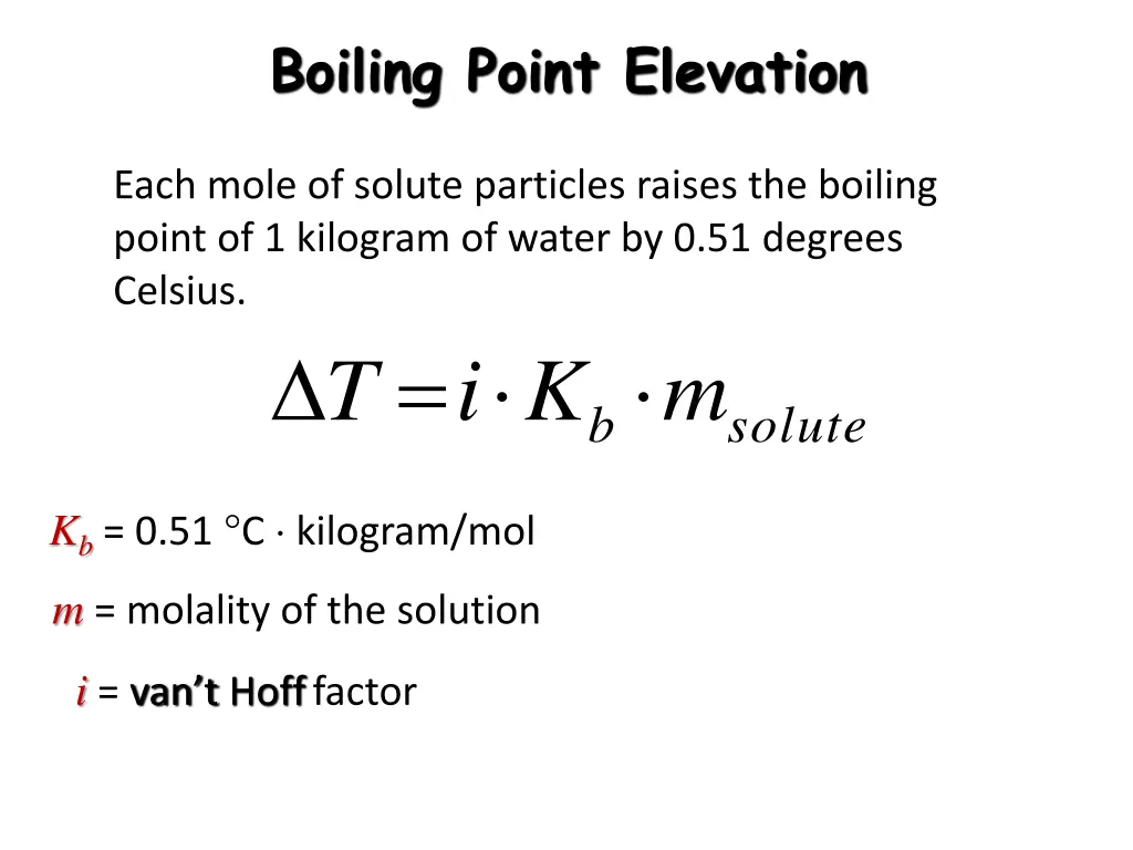 boiling point elevation