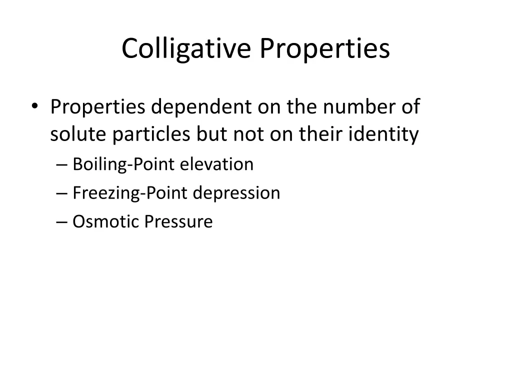 colligative properties