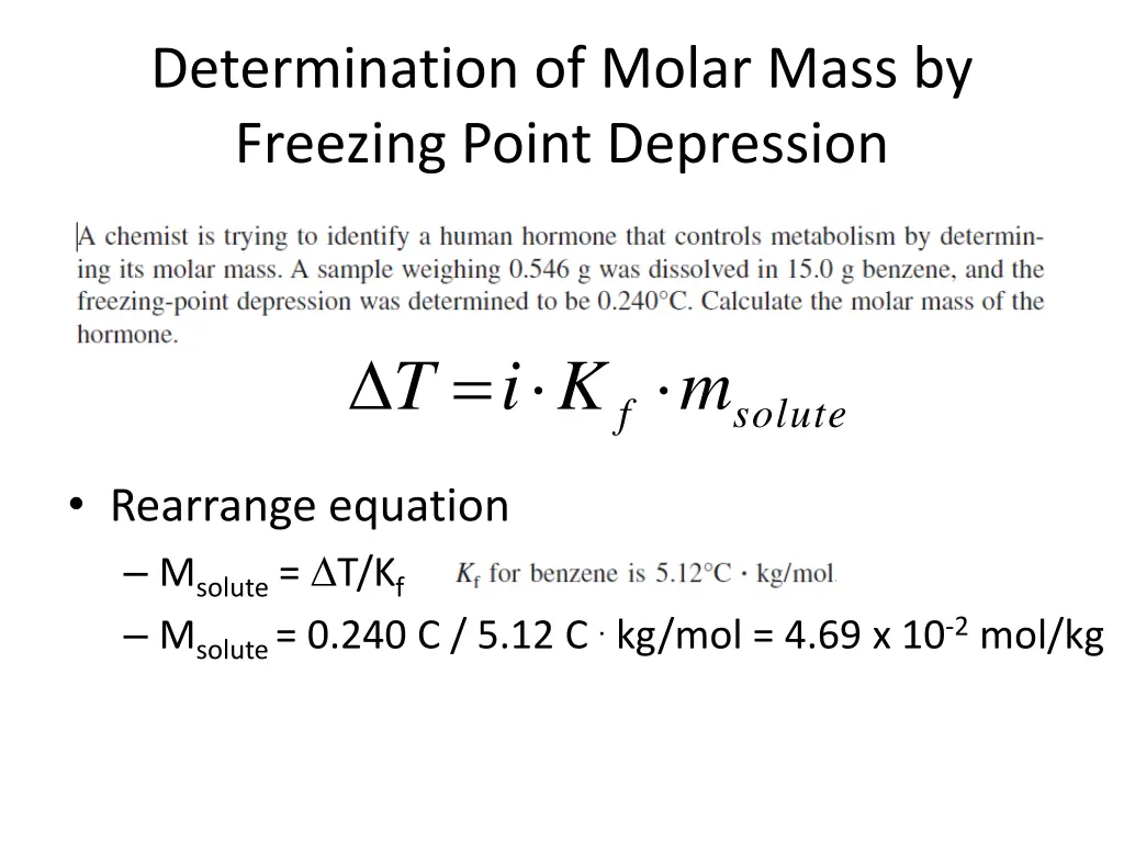 determination of molar mass by freezing point 1