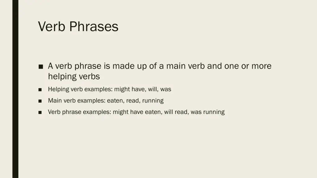 verb phrases