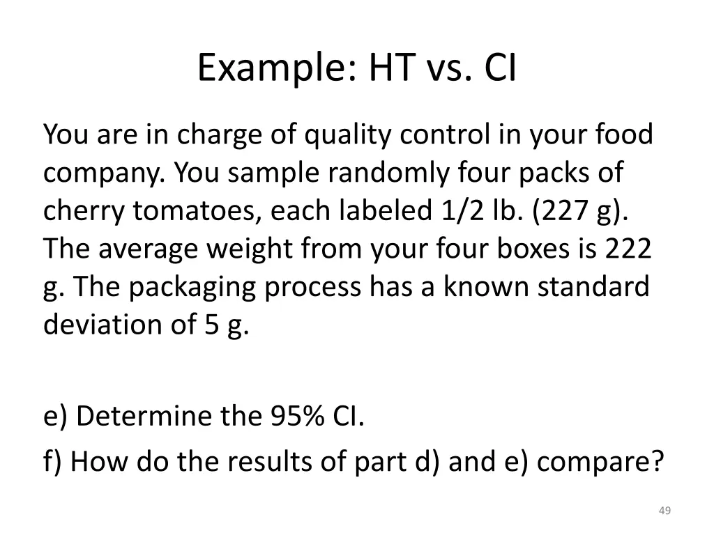 example ht vs ci