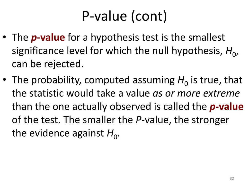 p value cont