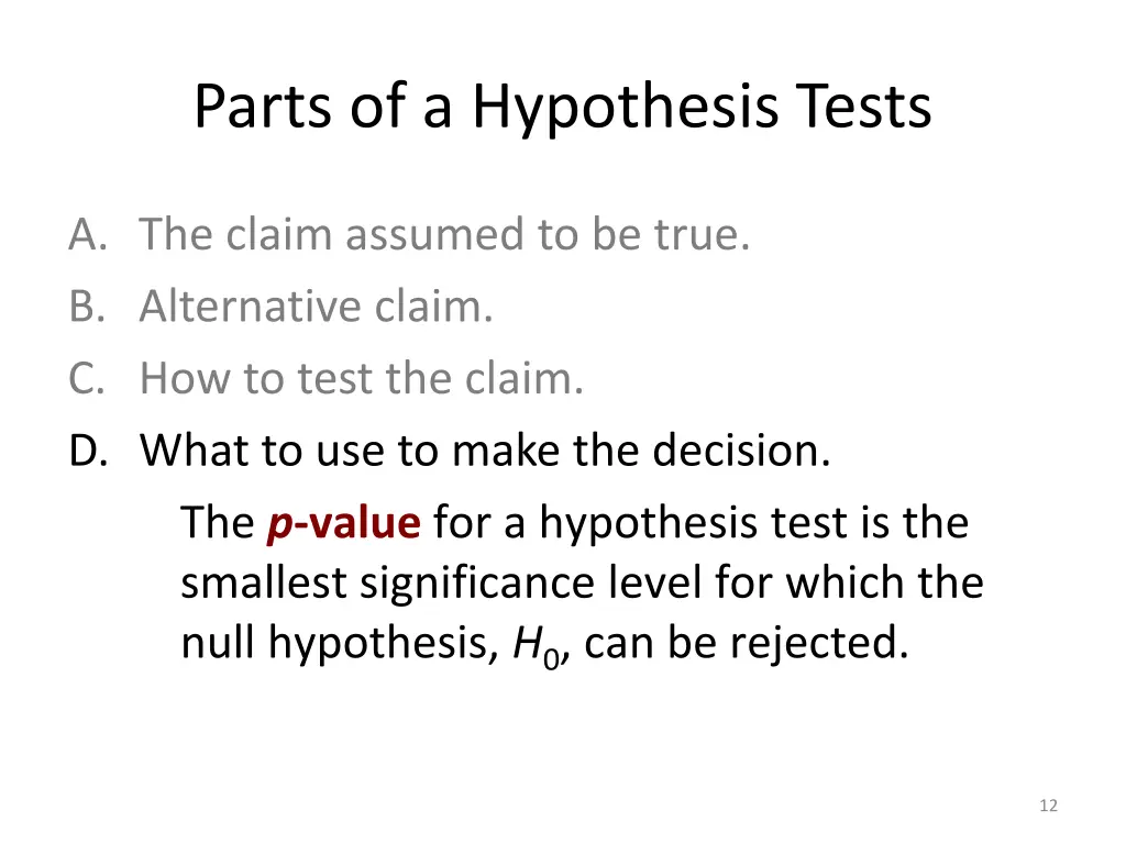 parts of a hypothesis tests 2