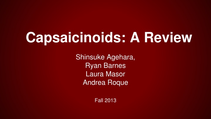 capsaicinoids a review