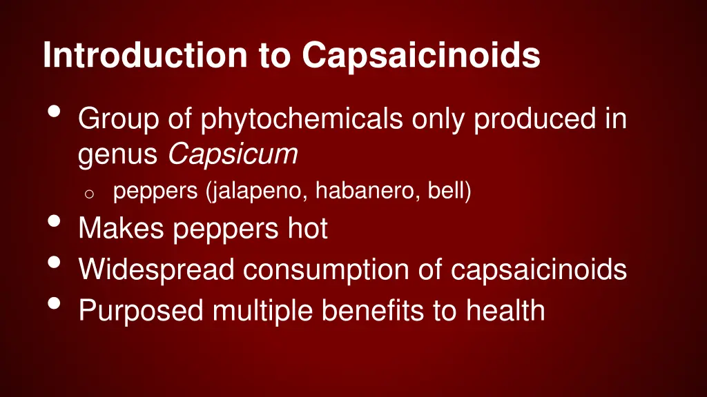 introduction to capsaicinoids group