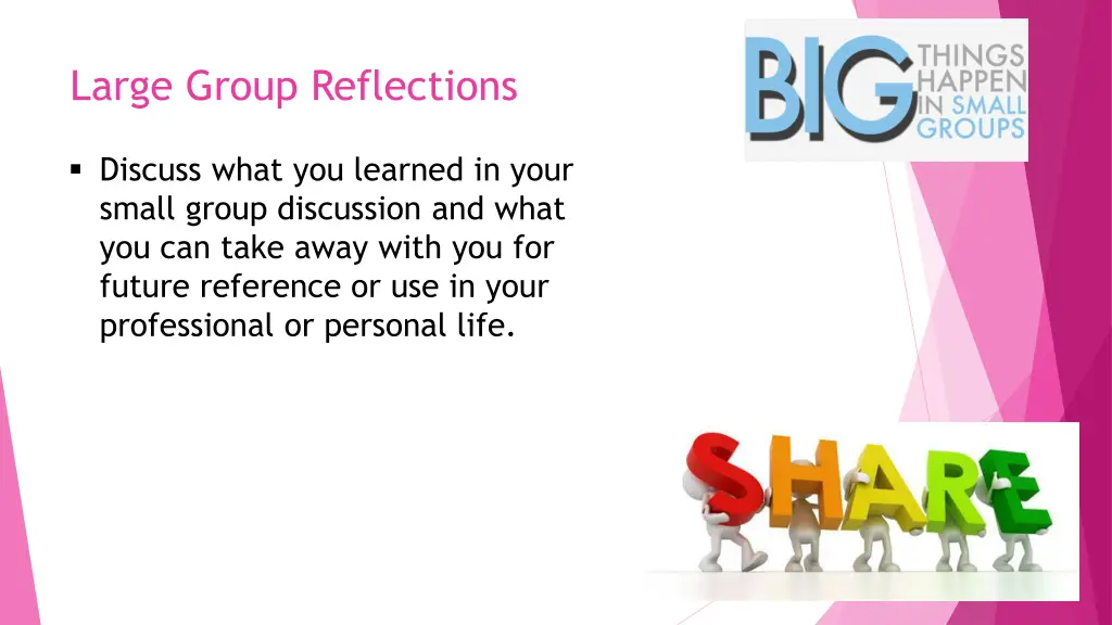 large group reflections