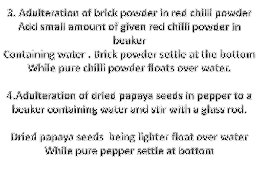 3 adulteration of brick powder in red chilli