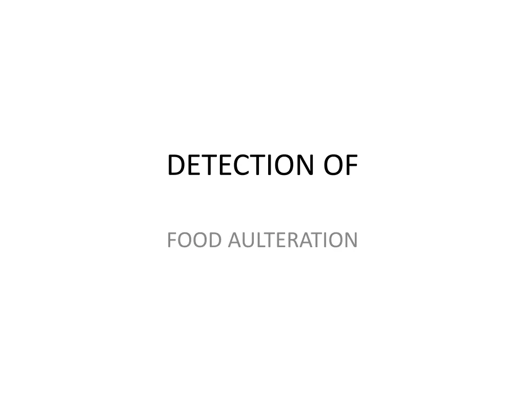 detection of