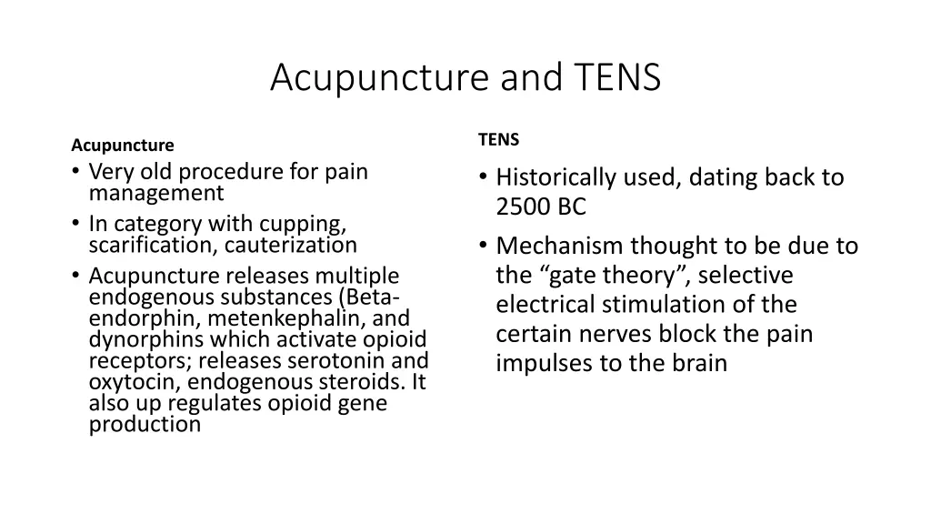 acupuncture and tens