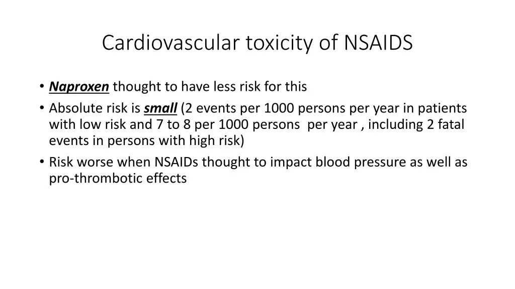 cardiovascular toxicity of nsaids