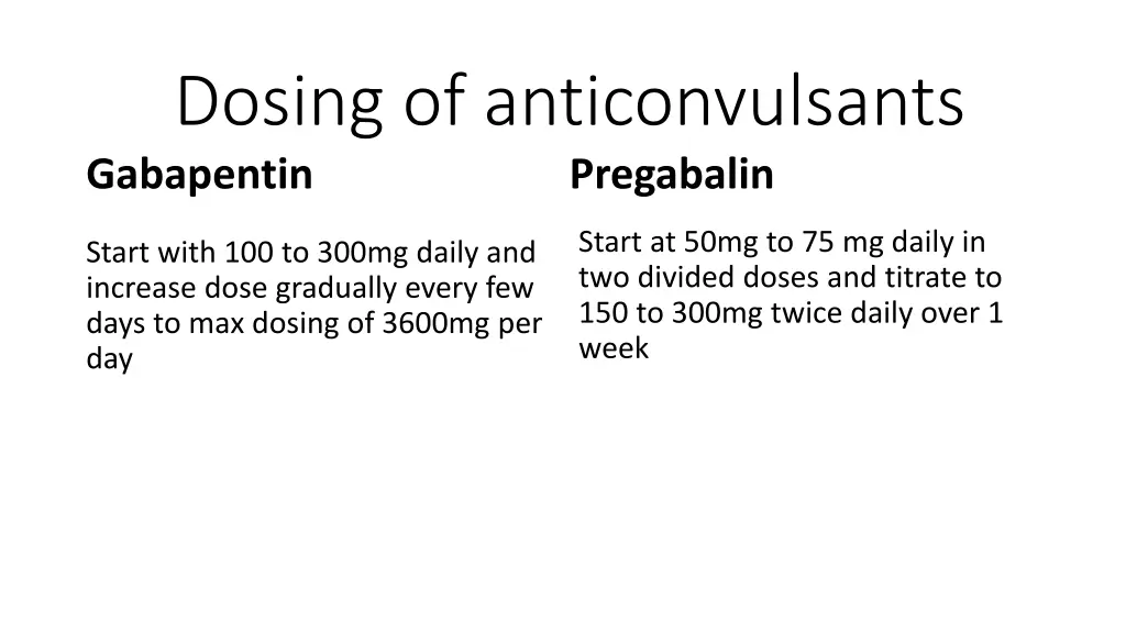 dosing of anticonvulsants gabapentin