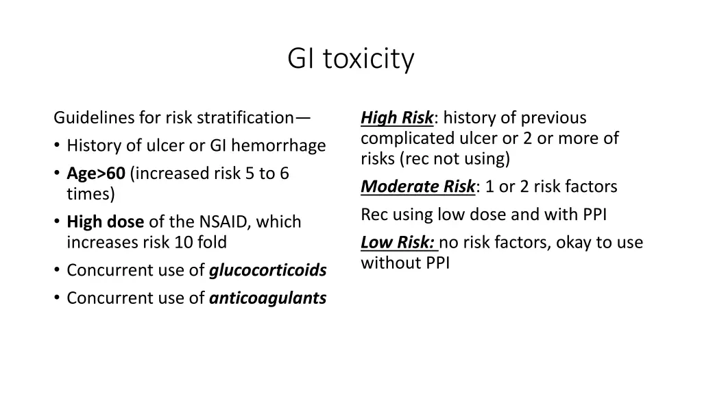 gi toxicity