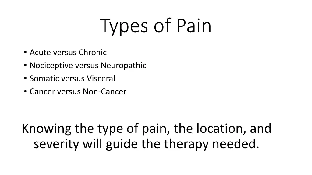 types of pain