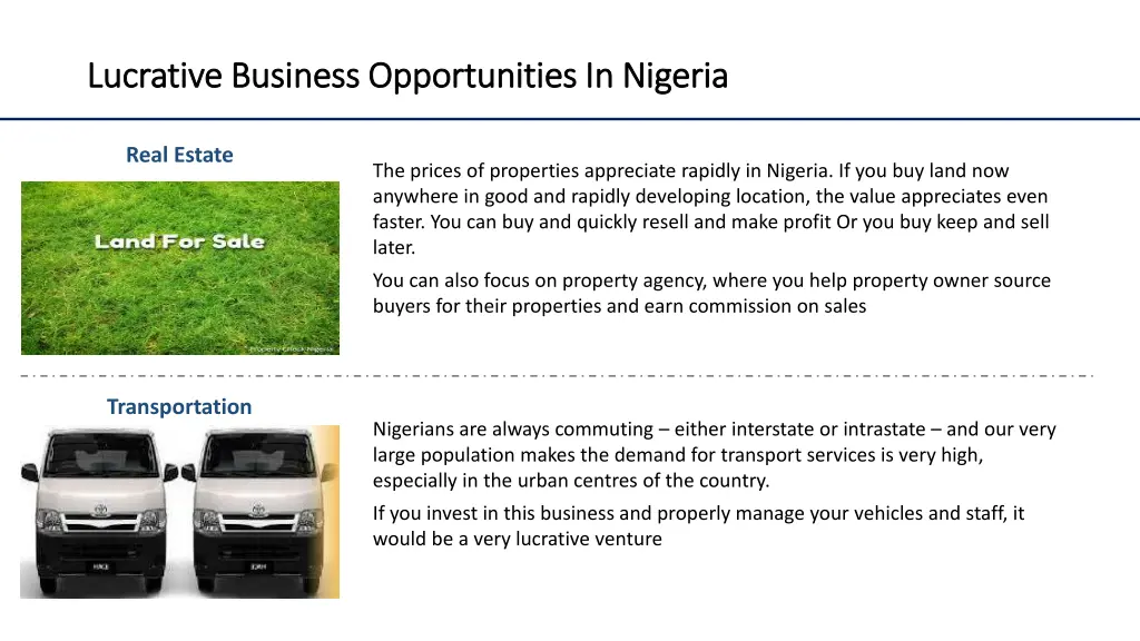 lucrative business opportunities in nigeria 8