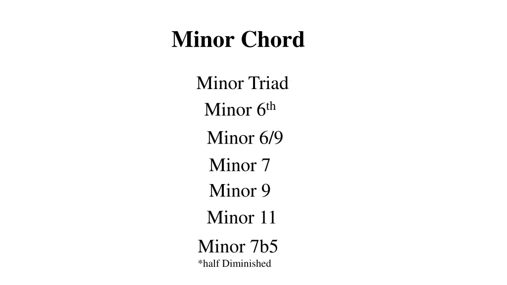 minor chord