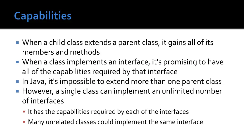 when a child class extends a parent class