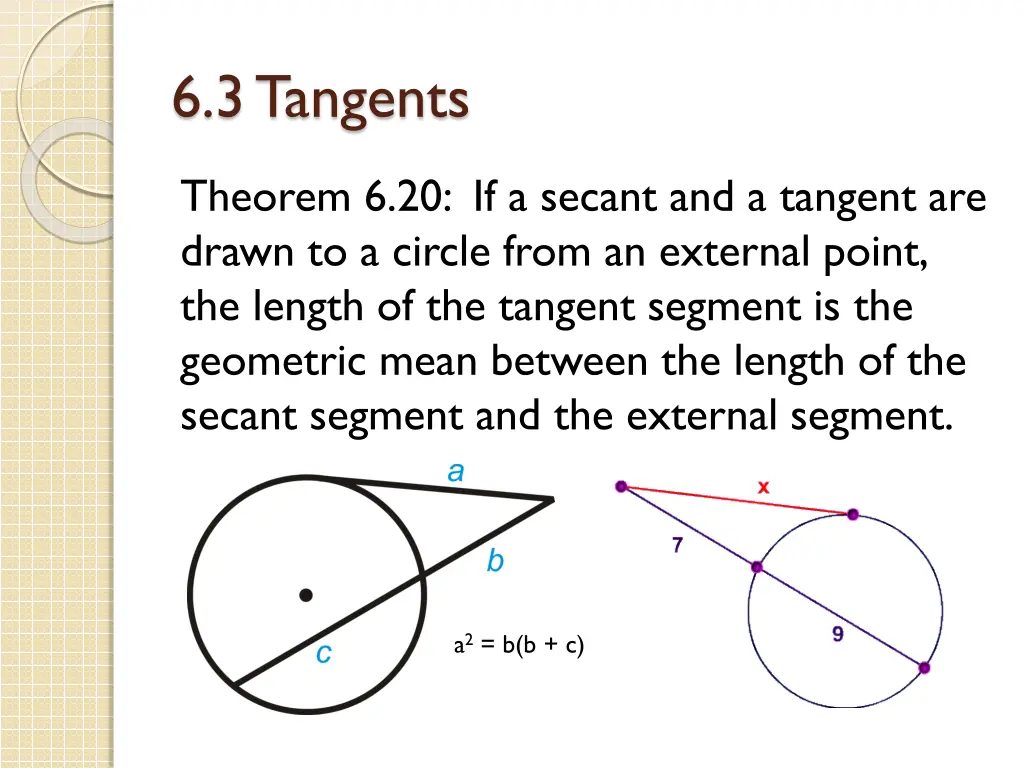 6 3 tangents 9