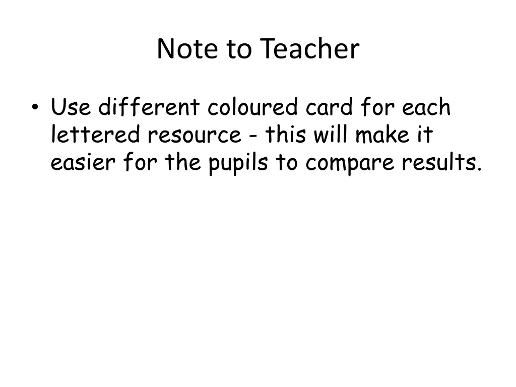 note to teacher