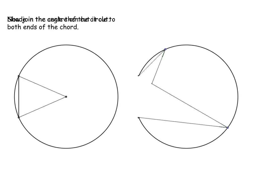 now join the centre of the circle to both ends