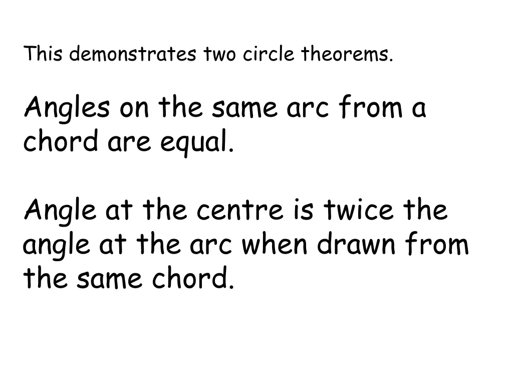 this demonstrates two circle theorems