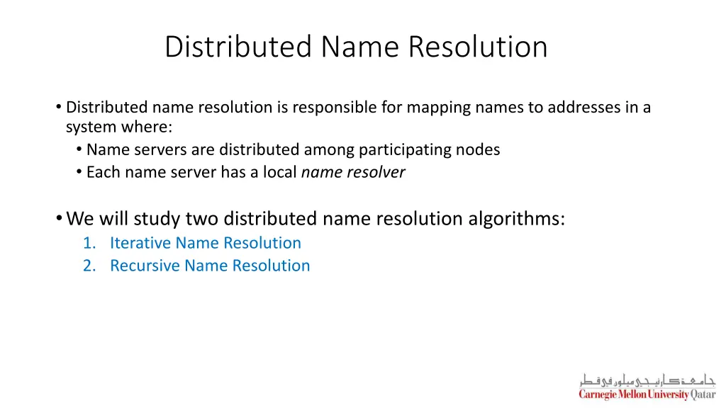 distributed name resolution