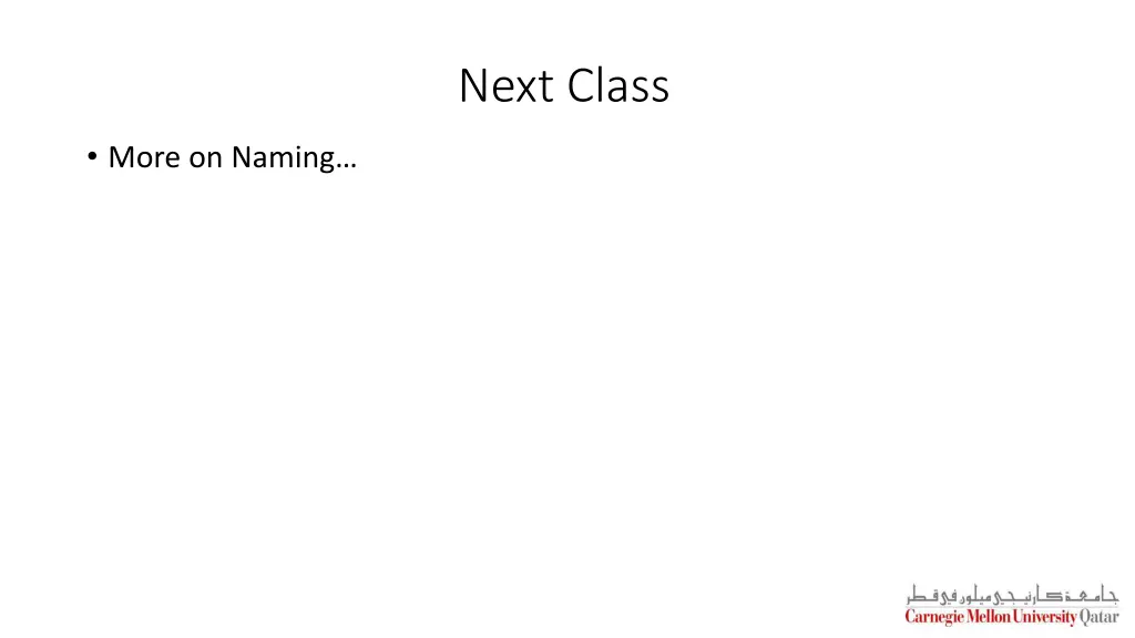 next class