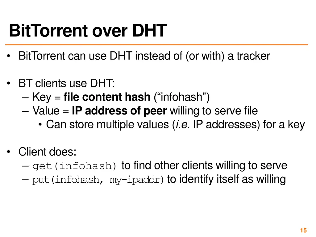 bittorrent over dht