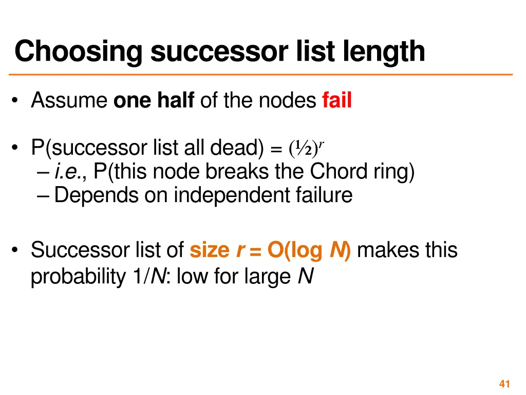 choosing successor list length