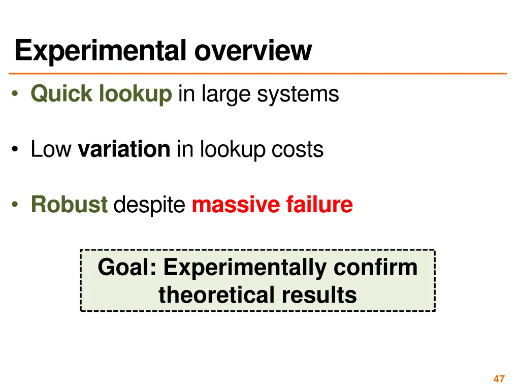 experimental overview